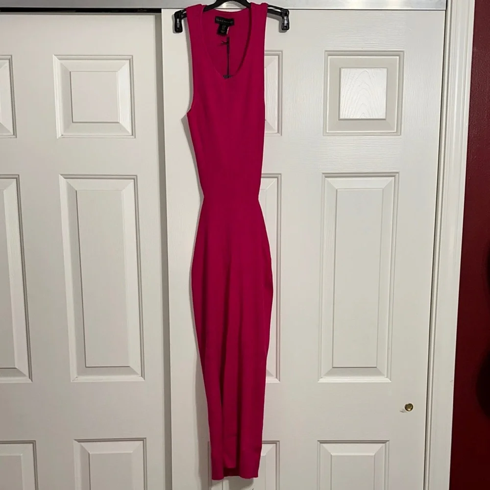 HOUSE OF HARLOW 1960 Pink Ribbed Sleeveless Dress - Picture 1 of 5